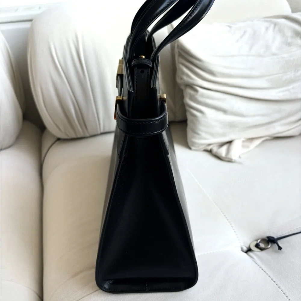 Saint Laurent Black Tote Bag with Gold Accents - Picture 6 of 7